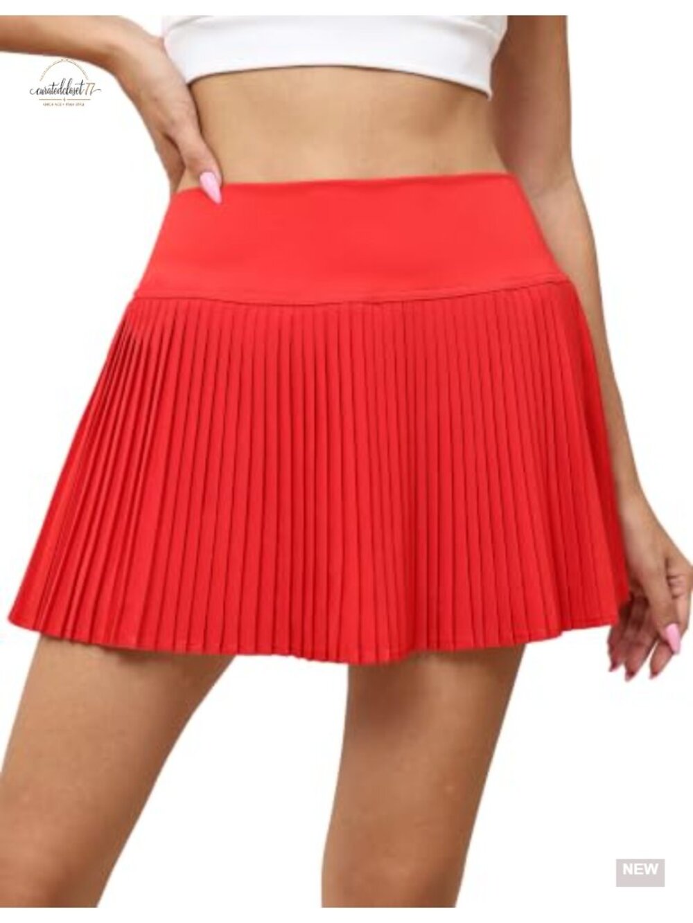Pleated Tennis Skort with Pockets, A-Line Mini Skirt, Built-in Shorts,